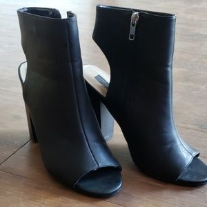 Black open toe heels